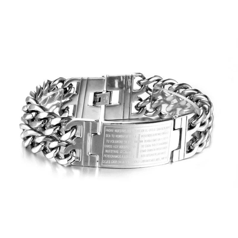 

Top Grade Stainless Steel Men's Bracelet Hand Chain Charming Fashion Jewelry For Men&Boy Gift