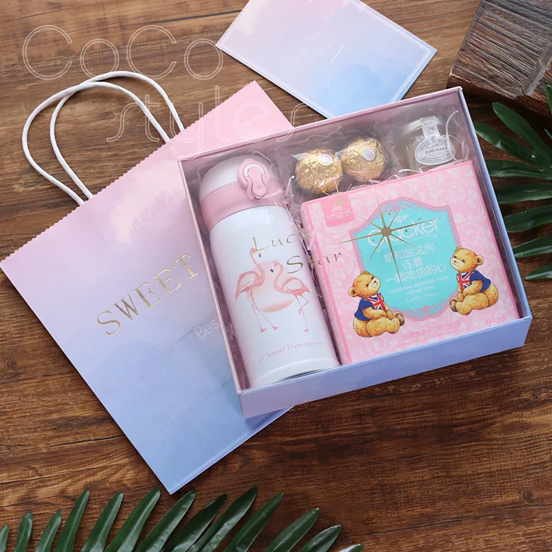 Cocostyles на заказ Популярные ins розовые румяна bridemaid Подарочная коробка с печеньем шоколадный термос рождественские события подарочные наборы для женщин