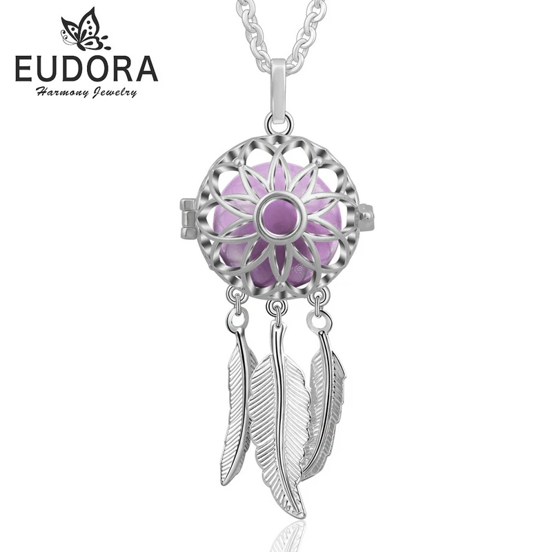 

Eudora Harmony Dream Catcher Locket Cage Pendant Necklce Femme Collier Colgante Floating locket Angel Caller Sounds Ball Jewelry