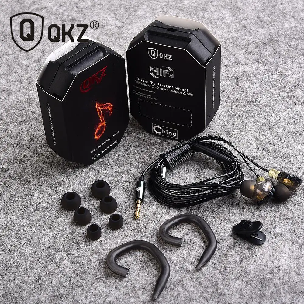 Оригинальные наушники QKZ KD6 с микрофоном, 6 динамических устройств, стерео спортивные наушники с шумоподавлением
