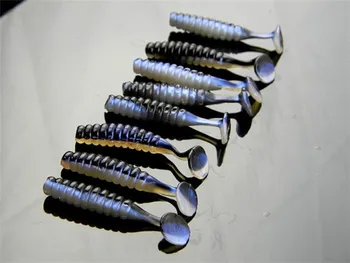 

Free shipping 2014 new 4cm 500pcs/lot T-tail grub lure small T tail soft baits freshwater fishing lure baits