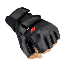 1 пара мужские черные из искусственной кожи Вес тренажерный зал перчатки тренировки запястья Обёрточная бумага спортивной тренировки Фитнес