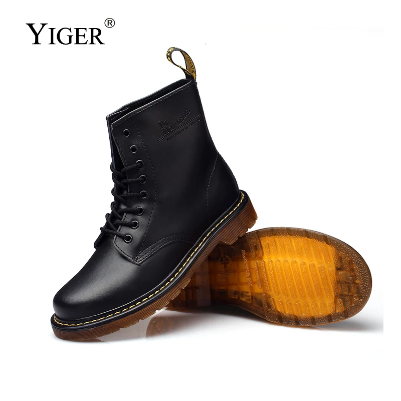 

YIGER New Men Martins Boots men's Desert Boots Genuine Leather lace-up casual shoes male tooling boots Couple boots winter 0229
