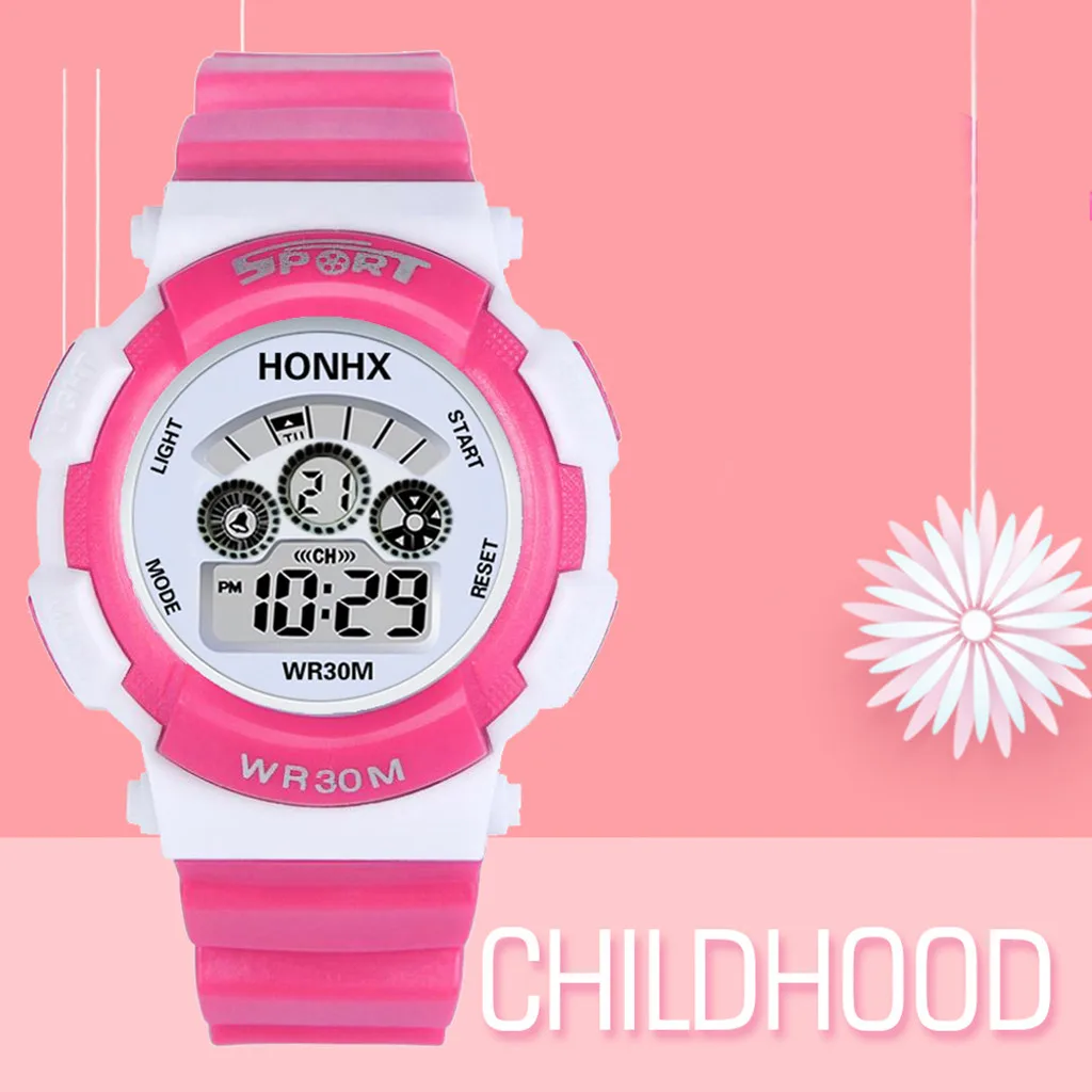 Модный детский цифровой светодиодный Аналоговый кварцевый будильник Дата спортивные наручные часы женские часы reloj