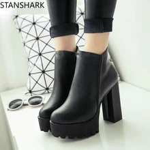 Новинка года; женские ботильоны с боковой молнией; удобные женские ботильоны на платформе с пряжкой; женские ботинки на платформе и толстом высоком каблуке 12 см