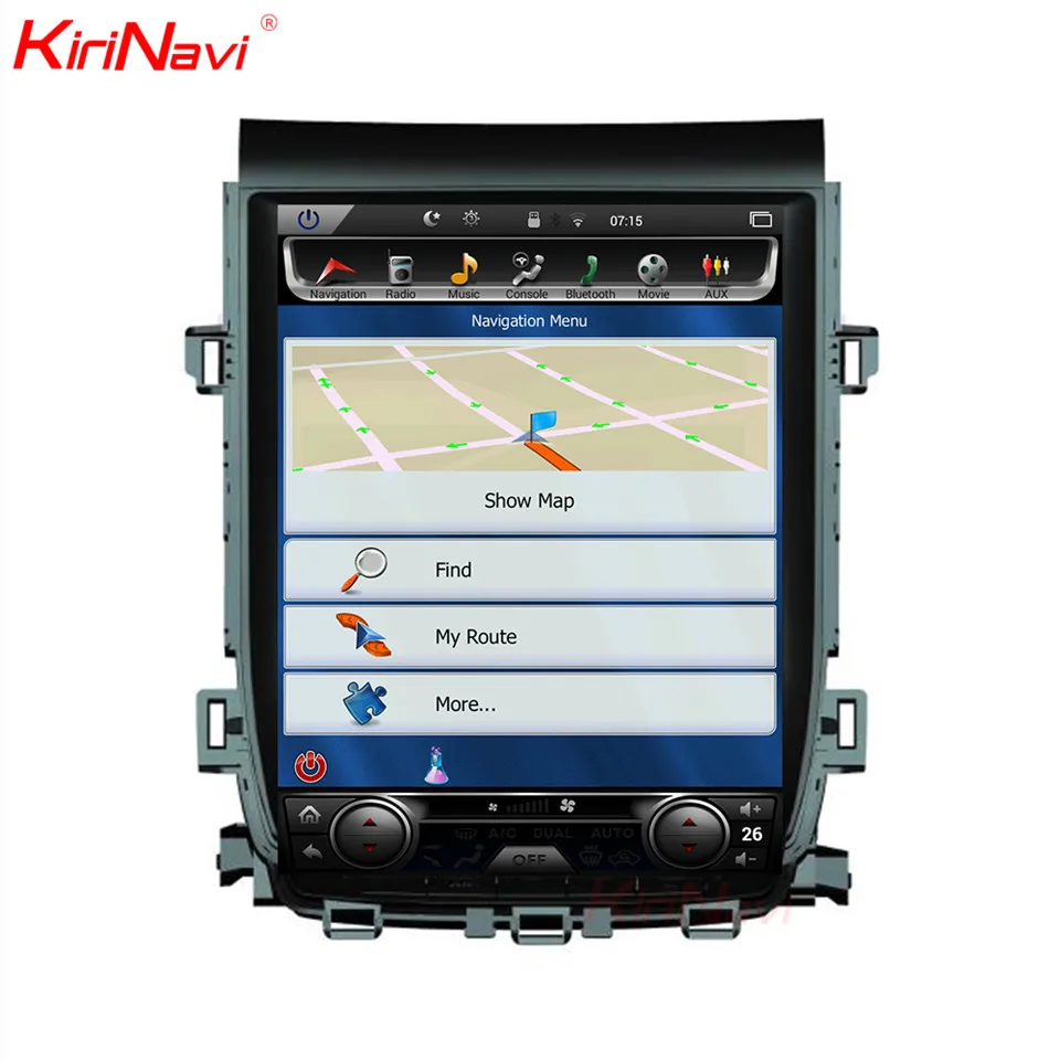 KiriNavi de pantalla Vertical Tesla estilo 12,1 pulgadas Android 7,1 Radio del coche para Toyota Alphard estéreo para coche Dvd GPS de navegación 2007 -2013