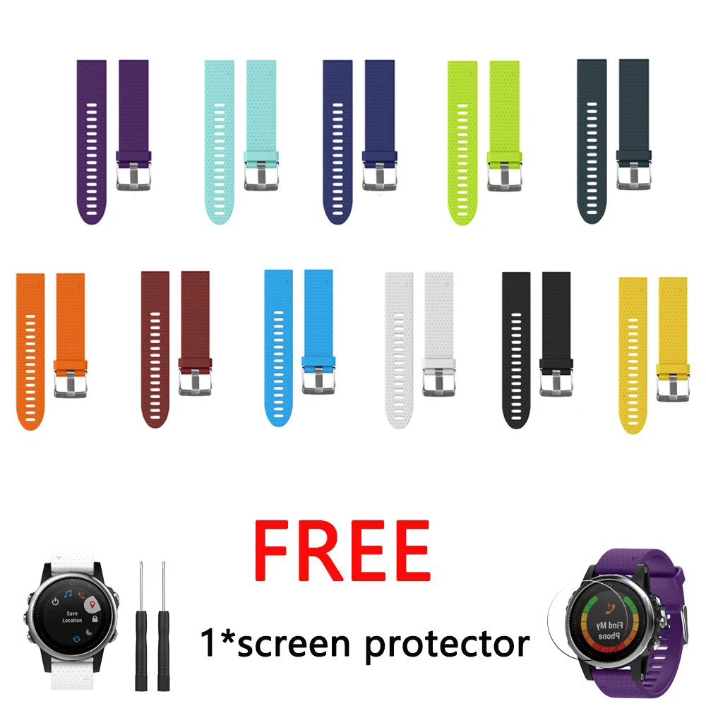 

New Quick Install Easy Soft Silicone Band Strap for Garmin Fenix 5S Smart Watch Replacement Wrist strap for fenix 5s bands 20mm