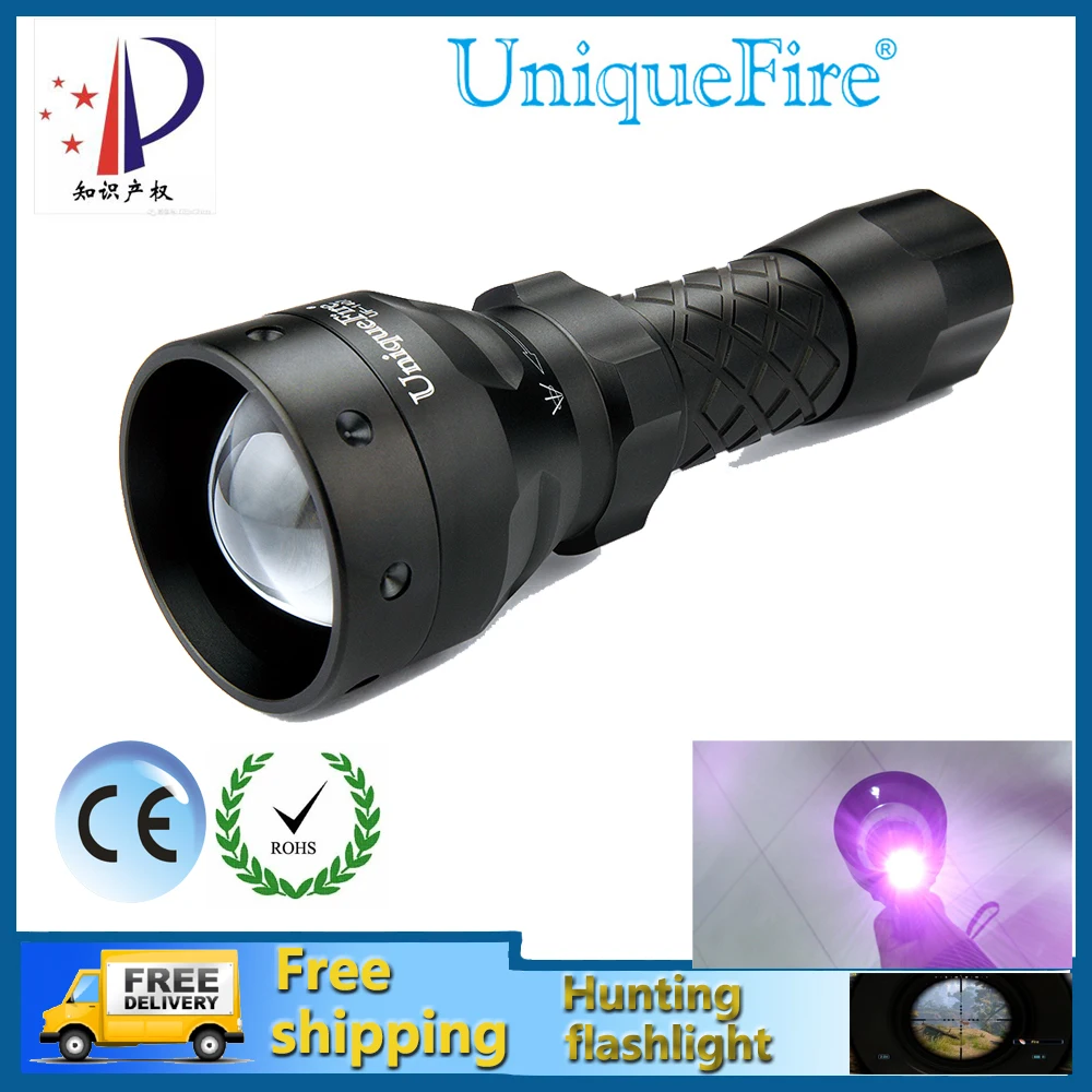 

UniqueFire 1407 IR 850NM 3 Mode LED Night Vision Flashlights 38mm lens Infrared Light Adjustable Zoomable Torch for Hunting