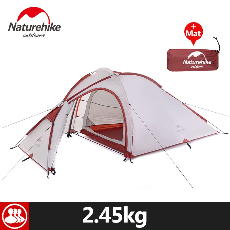 

Naturehike 3 Person Camping Tent 20D /210T Fabric Waterproof Double-Layer One Bedroom 3 Season Aluminum Rod Outdoor Camp Tent
