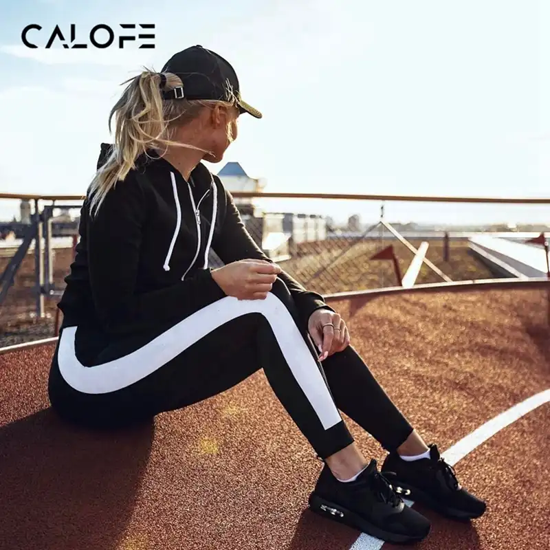 CALOFE 2019 весенние женские штаны для бега тонкие леггинсы для фитнеса Лоскутные Спортивные штаны Леггинсы для йоги спортивные брюки Z40 - изображение