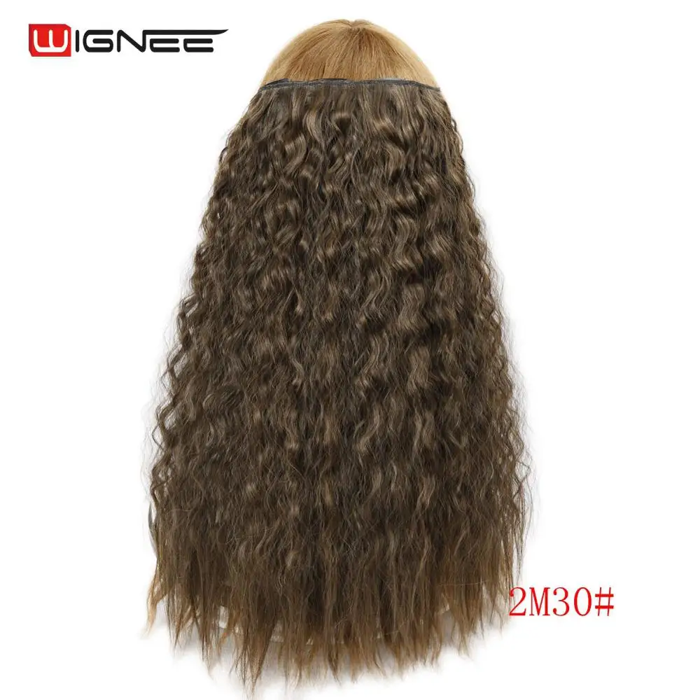 Wignee, 5 накладных волос на заколках, термостойкие синтетические волокна, волнистые кудрявые, натуральные, косплей, накладные волосы для женщин, повседневные/вечерние - Цвет: #30