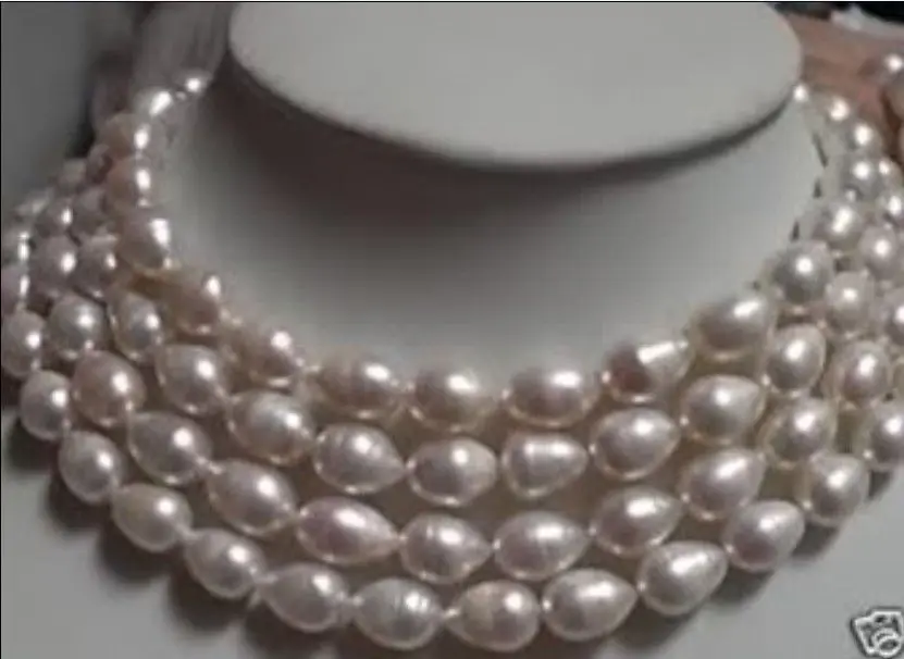 

Free shipping >>>>>10-12MM WHITE freshwater cultured PEARL NECKLACE 64 INCH LL001