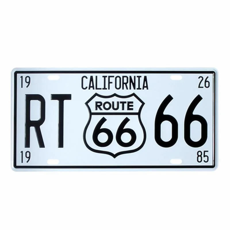 США винтажные металлические жестяные знаки Route 66 номер автомобиля номерной знак табличка Плакат Бар Клуб стены гаража украшения дома 15*30 см A133