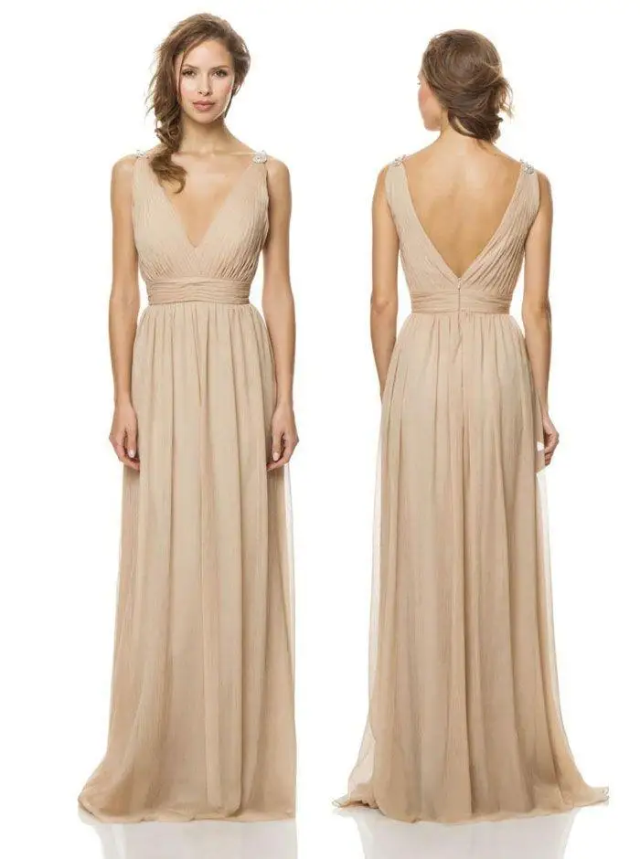 Champagne Chiffon Bridesmaid Dresses ...