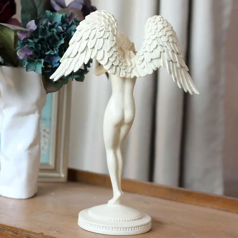 Европейские креативные статуэтки красота Ангел скульптура домашний интерьер украшения ремесла Искусство дом талисман смола орнамент