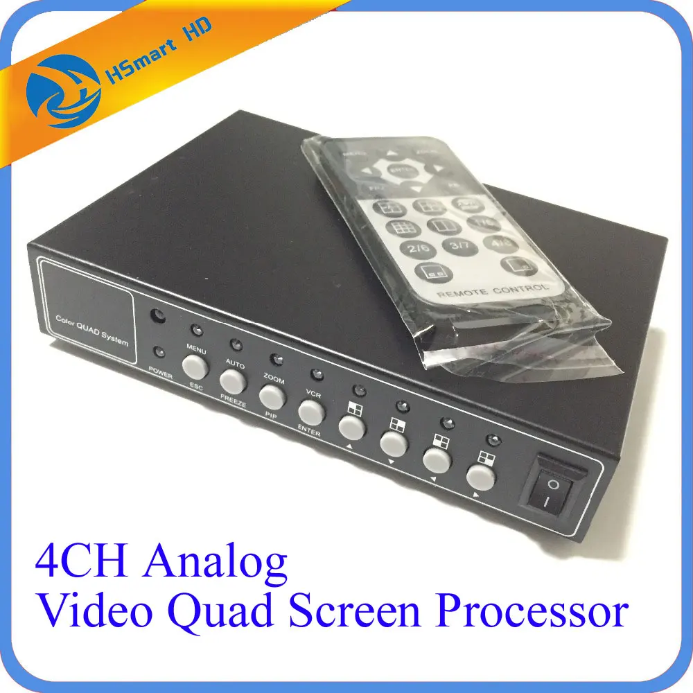 

Home Security 4CH Color Digital CCTV Analog Camera Video Quad Processor w/Remote Control For cctv systems