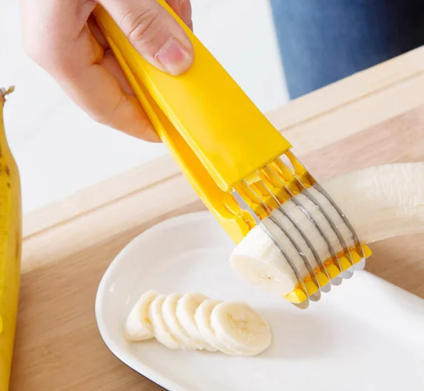 

Kitchen Gadgets Banana Slicer Fruit Vegetable Cucumber Cutter Salad Tools