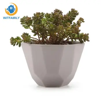 

Matte Surface Flower Pot Succulent Plant Pot/Cactus Plant Pot 4 Colors Pack of 4 Ceramic Geometric Pattern Planters