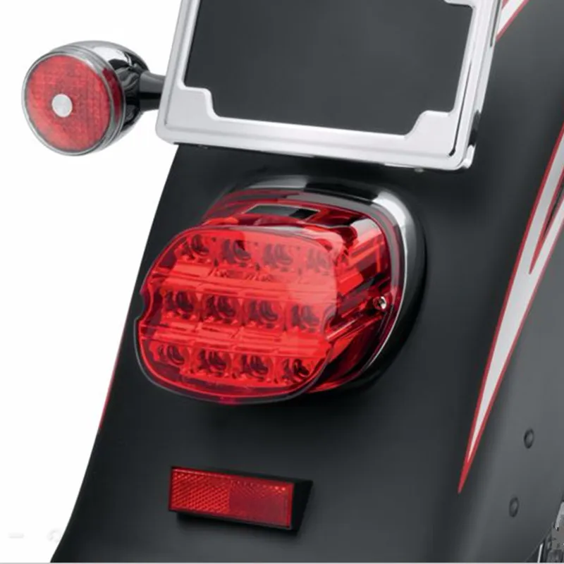 Harley Complete tail font b lamp b font assembly License Plate Tail Light Layback LED Tail