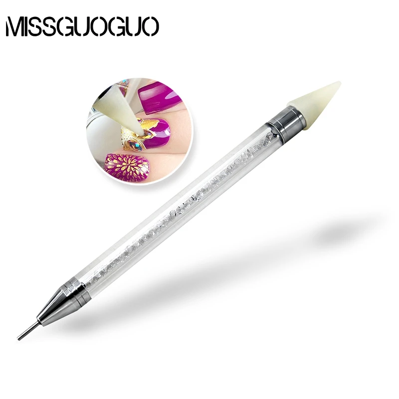 Wax Pencil Dual End Nail Art Acrylic Picker Dotting Pen Rhinestone