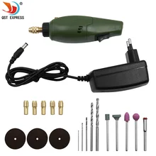 QSTEXPRESS Супер Мини Электрический Шлифовальный Набор 12 В DC Дрель Grinder Инструмент для Фрезерования Полировки Бурения Гравировальный Станок Для Резки