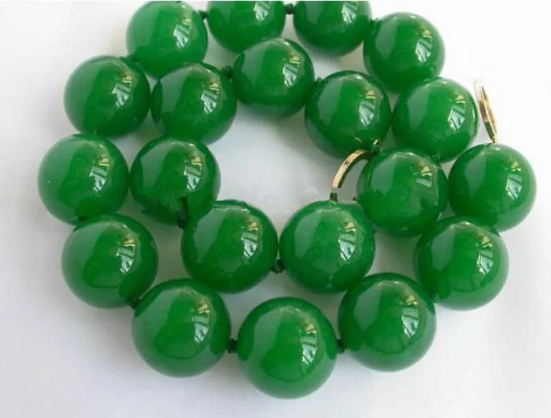 Потрясающие большие 20 мм круглые зеленые грубые бусы ожерелье 18 дюймов