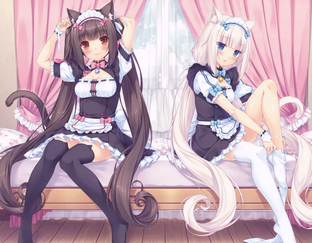 Oct. Nekopara аниме Chocolat Ванильная горничная наряд полиэстер/микро-замша/2WT 2way 45*35 см Односторонний двусторонний чехол для подушки#41290