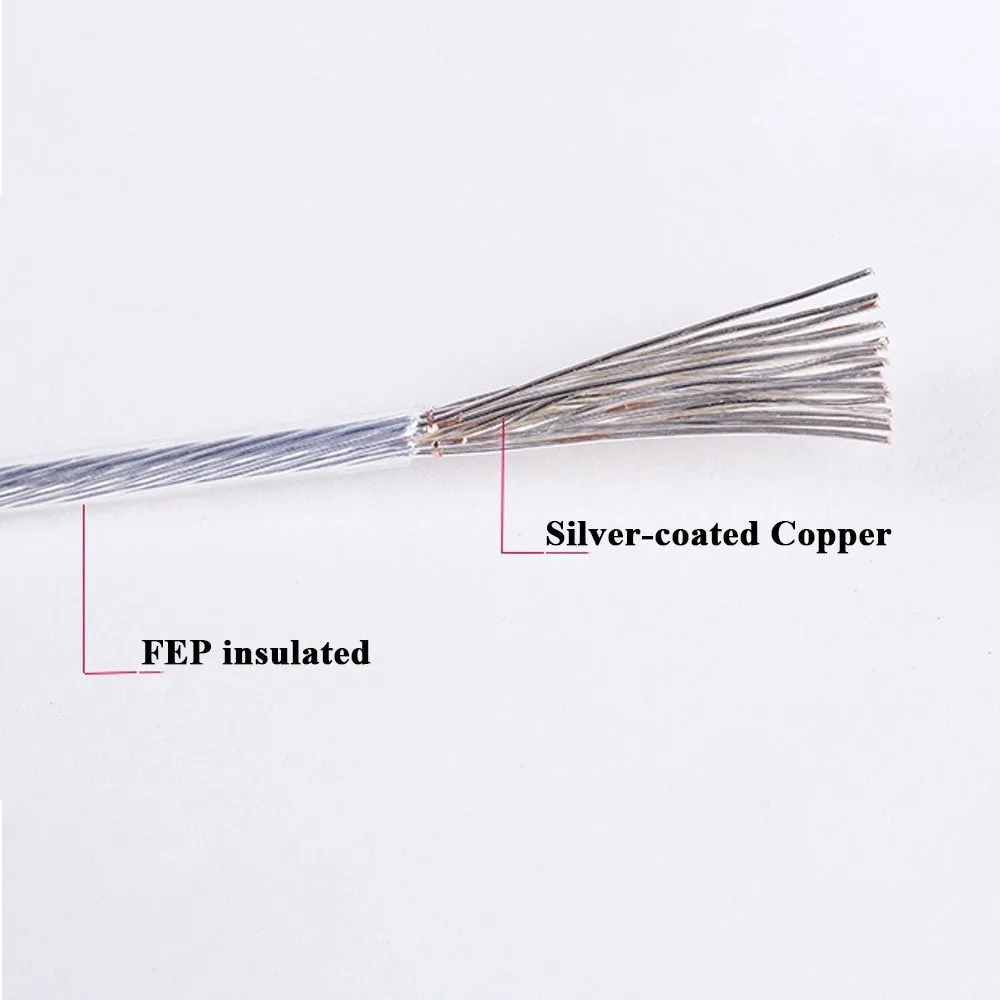 تفلون المغلفة عنصر نحاس مطلي بالفضة سلك كبير قدرة عالية درجة الحرارة 1 m علبة التروس الادسنس AEG الجيش الصيد اكسسوارات