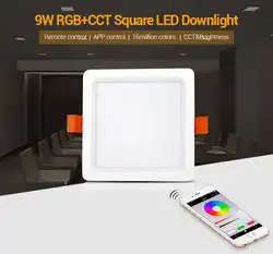 Новый Milight 9 W RGB + CCT квадратный светодиодный потолочный светильник AC100 ~ 240 V, FUT089 8-зоны RGB + пульт удаленного управления, CCT контроллер