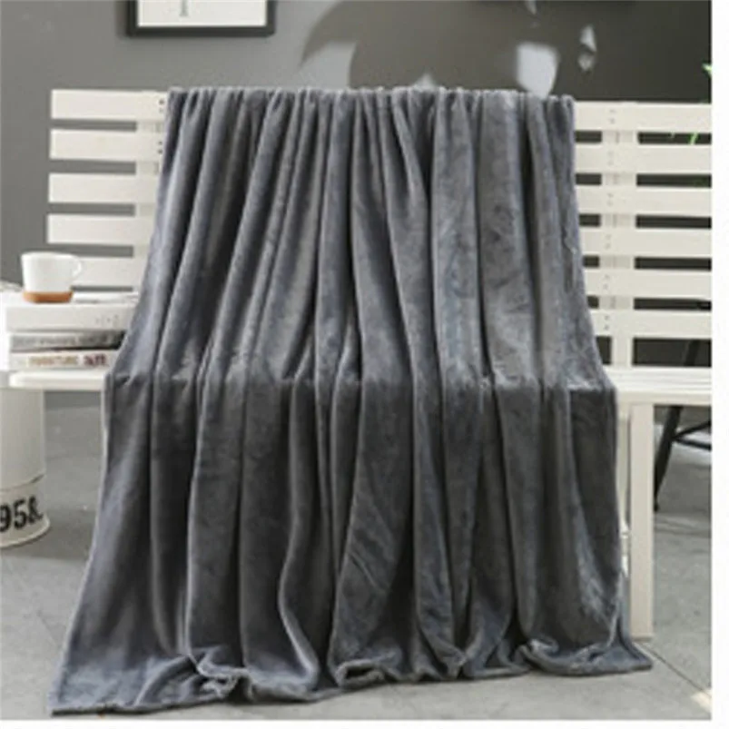 New winter autumn Blanket 70100cm Super Soft Warm Solid Micro Plush Fleece Blanket Throw Rug Sofa Bedding #3N13 (2)