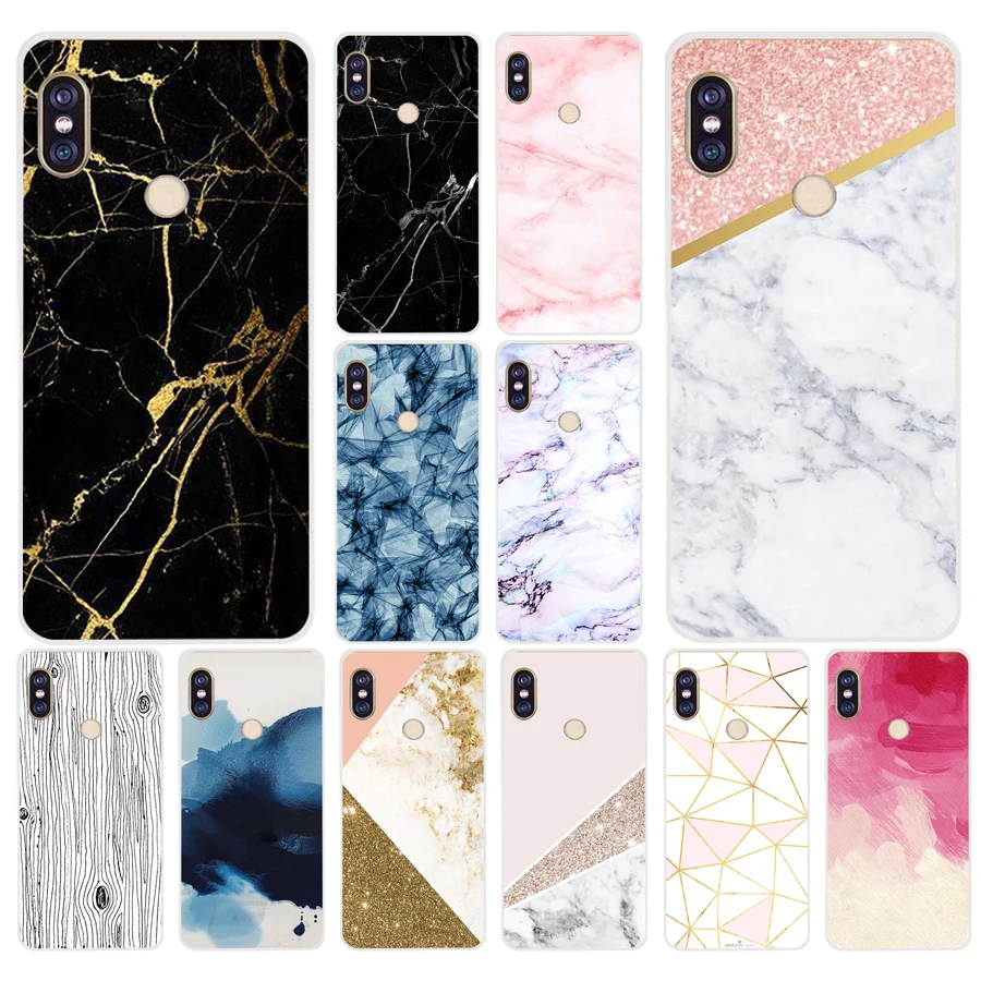 

74A gold marble collage fashion Cover Soft Silicone Tpu Cover phone Case for xiaomi redmi 6 pro note 6 pro 5 plus 4 4x mi 8