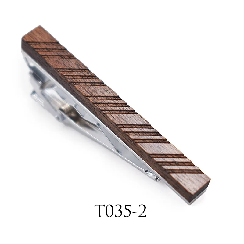 

Personality Mens Wood Tie Clips for Business Wedding Shirt Necktie Bar French Handmade Wooden Neck Tie Clips Pin