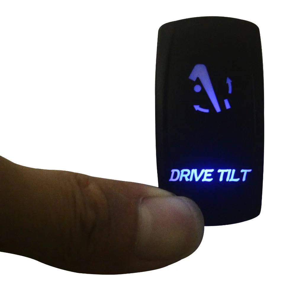 

Blue Led 12v/24v ( ON ) OFF ( ON ) DPDT DRIVE TILT Rocker Switch + Terminal Cables Marine Car Boat RV Momentary Switch