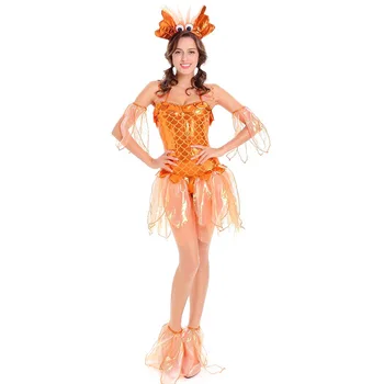 

Womens Orange Sexy Goldfish Halloween Costume