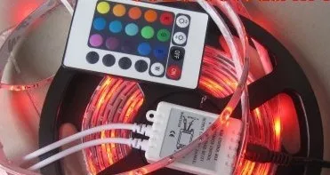 Водонепроницаемая светодиодная полоса 3528 RGB 5 м 300SMD + контроллер 24 клавиши адаптер