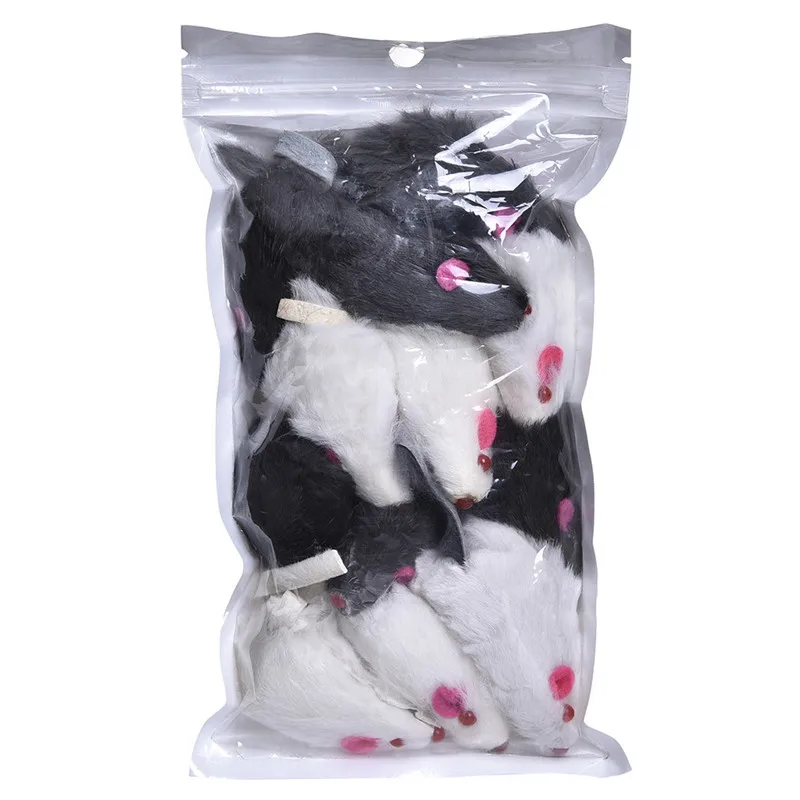 dog chew toys 12PCS Cat Toy Mouse Mixed Loaded Black White Mouse Toys Cat Teaser Kitty Kitten Funny Sound Squeaky Toys for Cats Pet Mice Toys indestructible stuffed dog toys