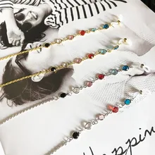 Дизайн Цветной алмаз ретро мода Золотая цепочка для очков Висячие шеи старый цветок Цепочка для солнцезащитных очков Веревка