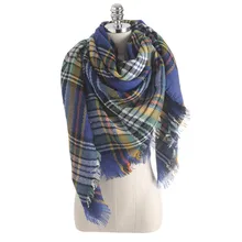 Za Winter 2016 Luxury Tartan Cashmere Scarf Women Plaid Scarves New Designer za Scarf Unisex Basic Shawls Wraps Square cachecol