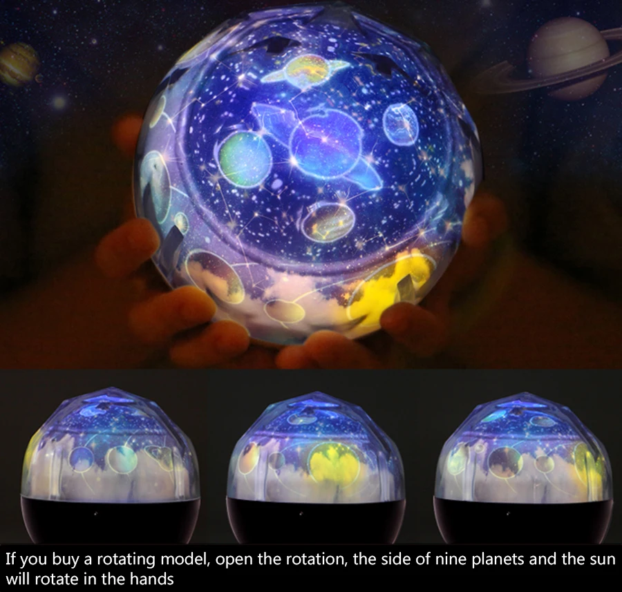  Fantasy Universe LED Magic Projector Lamp Rotate Planet Star Birthday Night Light Christmas Wedding - 32863881660
