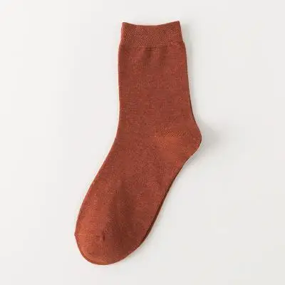 Мужские носки новые весенние повседневные 5 пар длинные бизнес хлопковые дышащие длинные носки для мужчин однотонные мужские носки - Цвет: Оранжевый