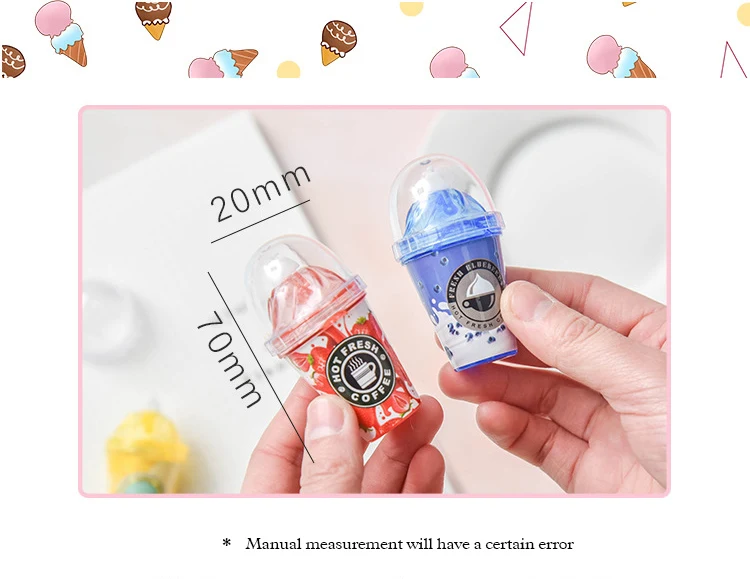 1Pcs Milk Tea Cup Correction Tape Material Escolar Kawaii Cute Stationery Office School Supplies