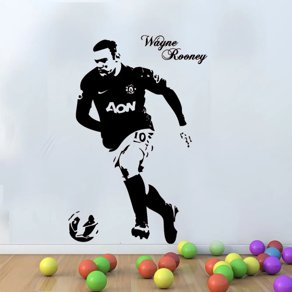 Mann Vereinigten Wayne Rooney Fussball Wand Kunst Personalisierte Jeder Name Freies Rakel Kinder Aufkleber Aufkleber Decal Sticker Football Wall Artpersonalised Name Aliexpress