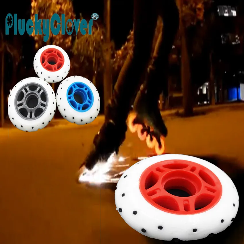 4pcs/lot 72 76 80mm Fire Spark Roller skate wheel 85A Flash inline