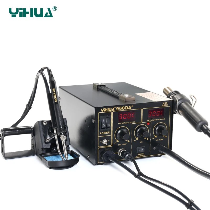 

YIHUA 968DA+ Hot Air Repair Rework Station With Digital SMD Soldering Iron Tip