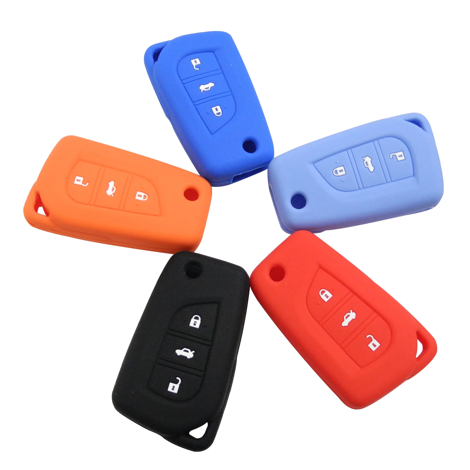 

jingyuqin 3B Car Remote Key Fob Cover Case For Toyota Auris Corolla Avensis Verso Yaris Aygo Scion TC IM 2015 2016