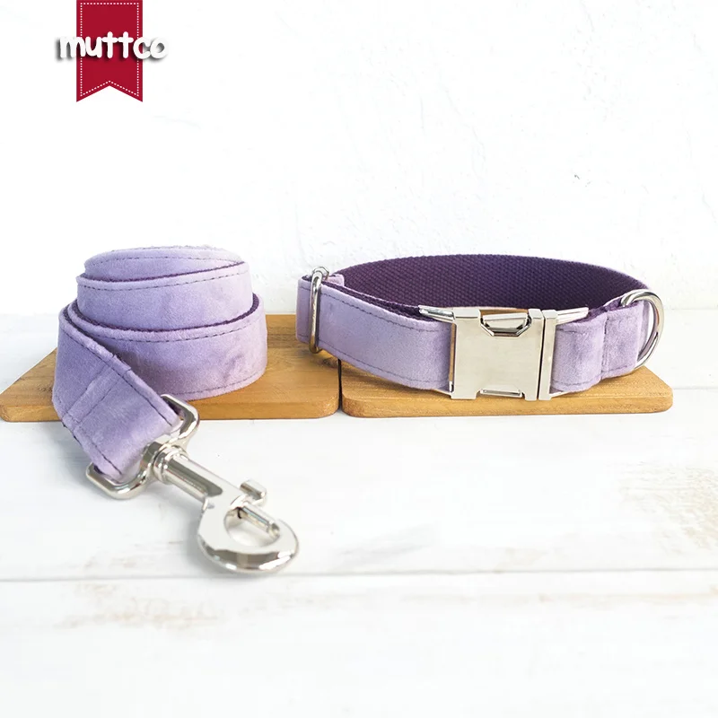 MUTTCO retailing individual customized dog collar THE VIOLET handmade pet products security training dog harness UDL082