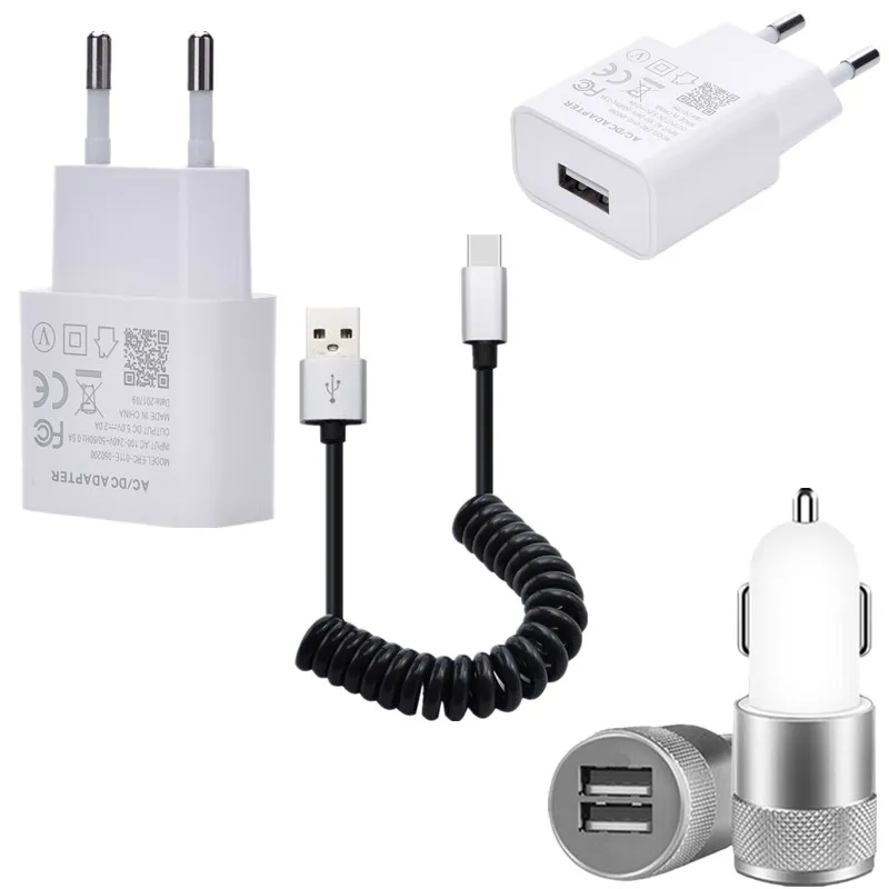 Для samsung A8 A9 A5 A20 A20e A40 A50 A70 M30 M40 дорожное настенное зарядное устройство двойной USB порт автомобильное зарядное устройство Тип C растягивающийся кабель