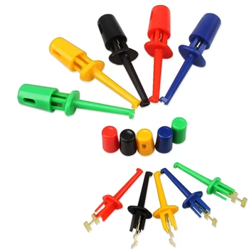 10X Multimeter Lead Wire Kit Hook Clip Grabbers Test Probe SMD IC Cable DIY