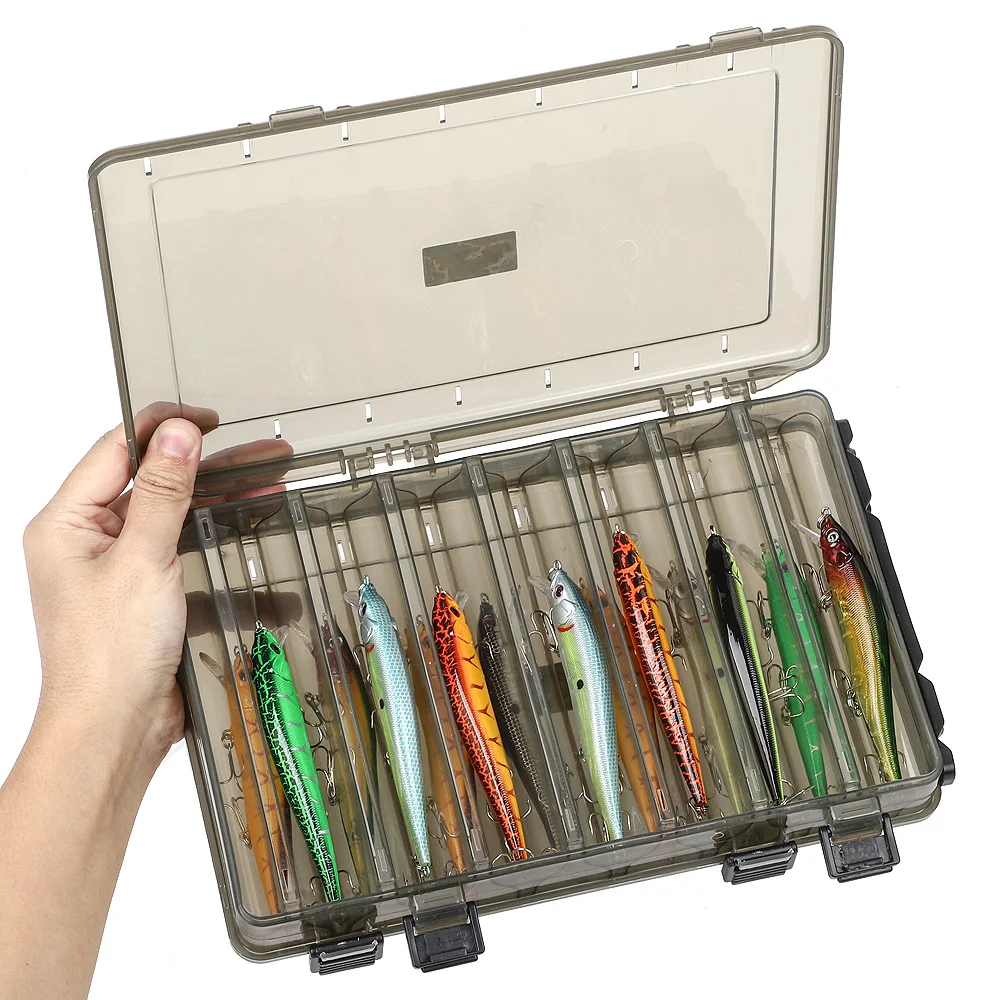 DONQL Fishing Box for Baits Double Sided Plastic Lure Boxes Fly Fishing