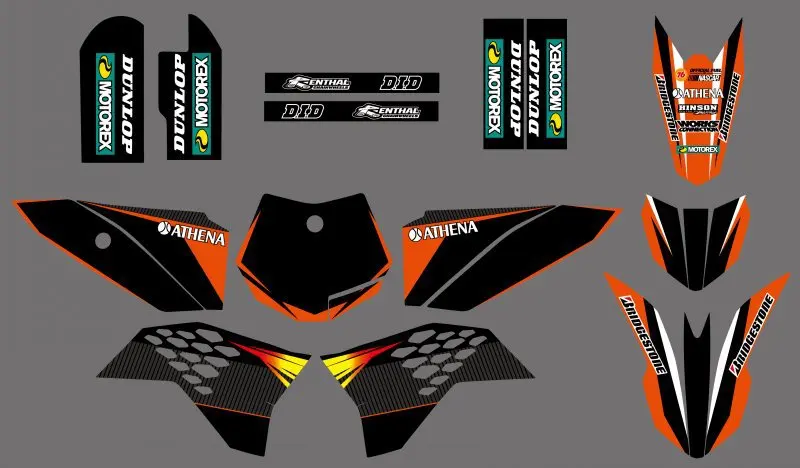 0253 новые стильные наклейки команды графические наборы для SX50 50CC 50 50SX KTM 2009 2010 2011 2012
